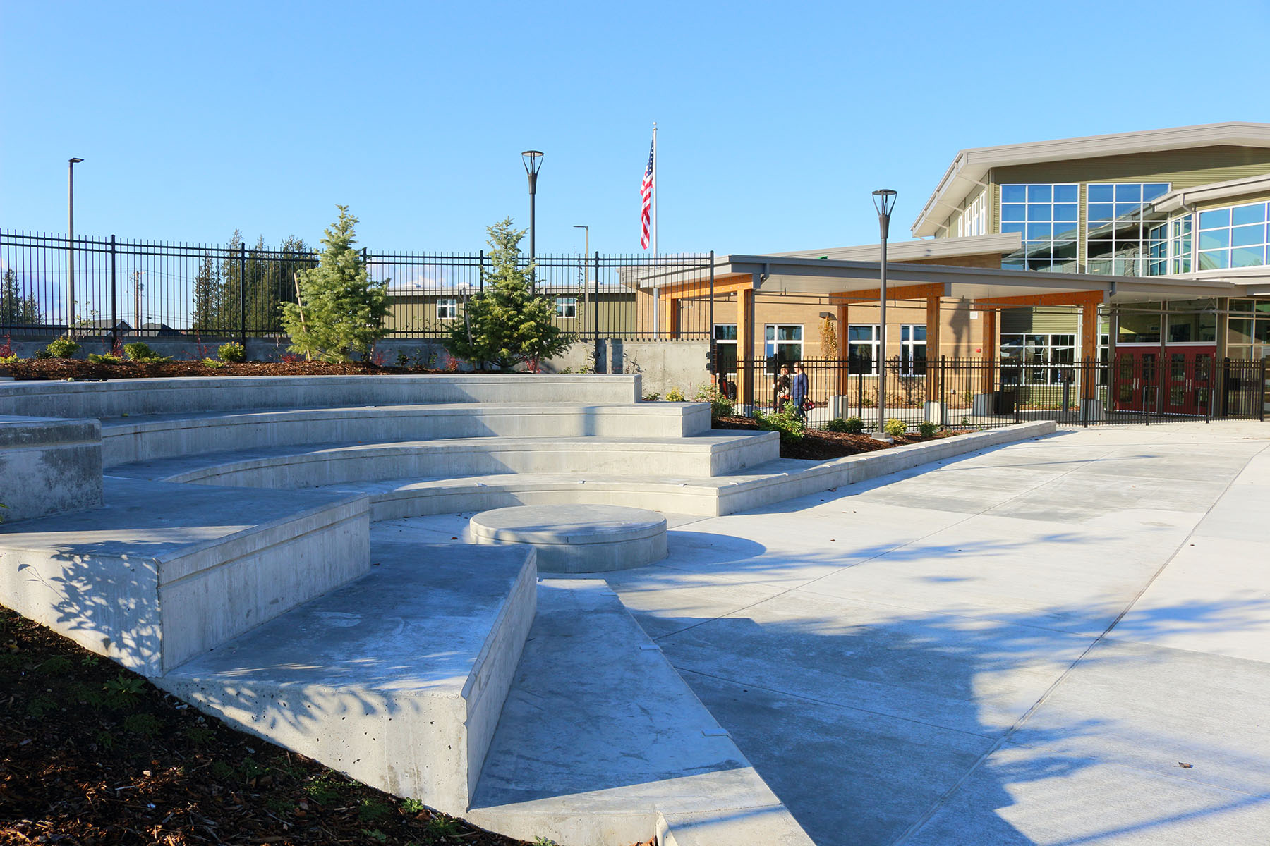 Lynden Middle School - Exterior Protected Courtyard at Commons