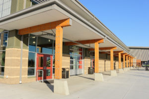 Lynden Middle School - Exterior of Commons Collonade